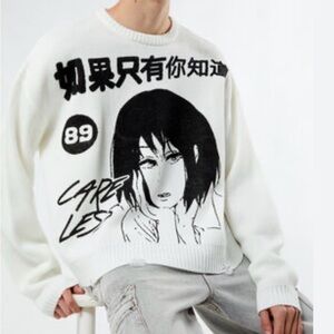 PACSUN Careless Anime Cropped Sweater